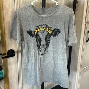 Gray Cow Print Top 🐮